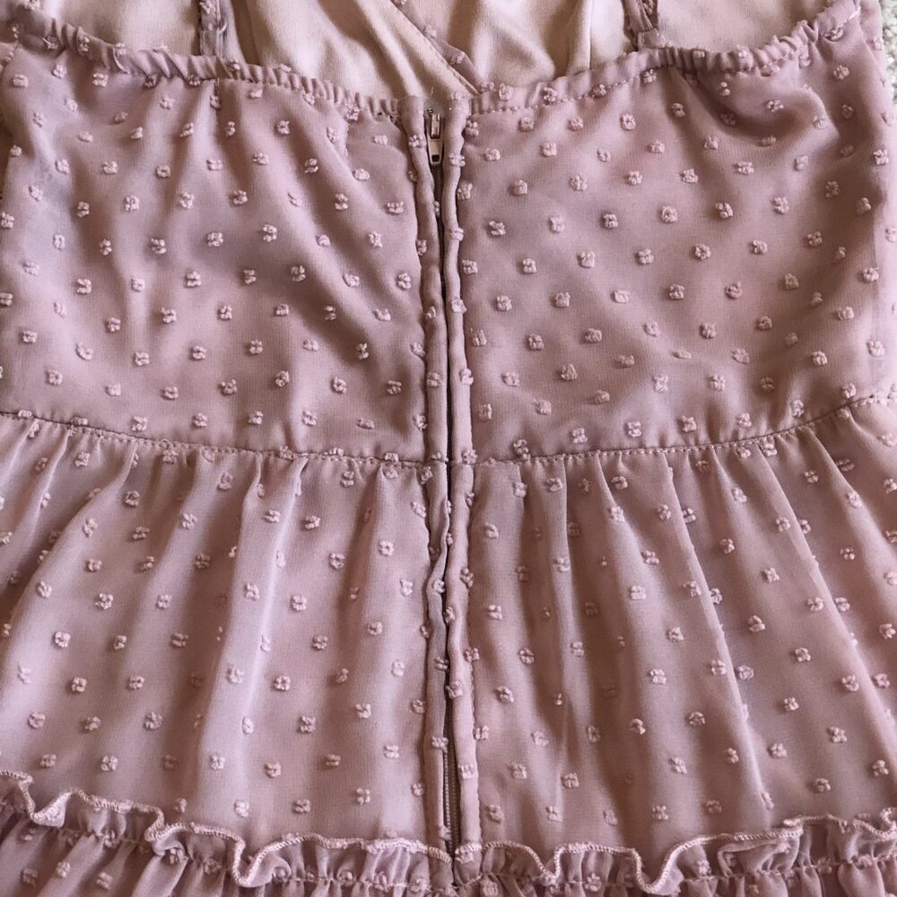 Altar'd State Baby Doll Sleeveless Adjustable Straps Pink Lined Sheer Mini Dress - Picture 10 of 15